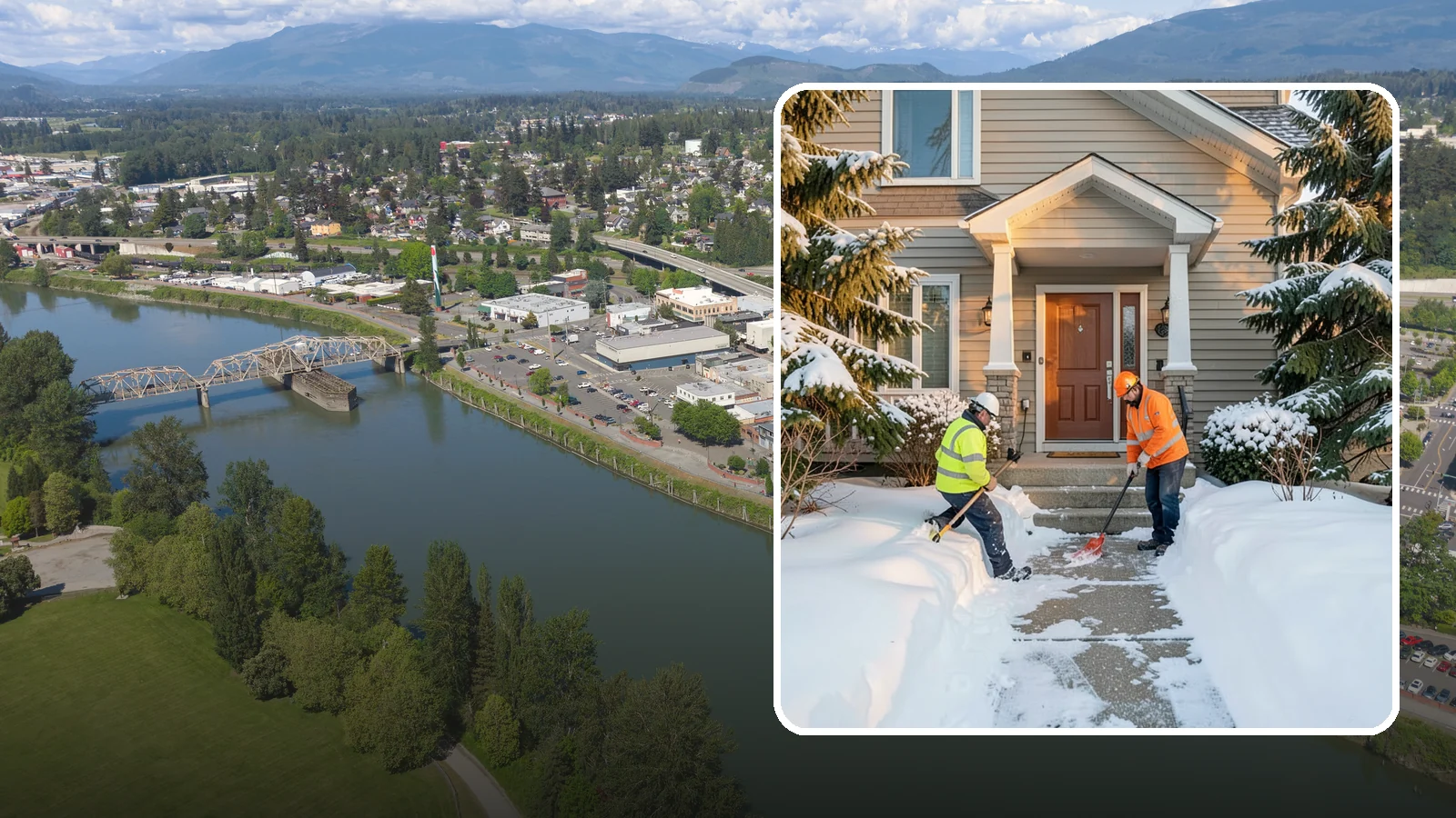 Front Entrance Snow Removal in Mount Vernon, Skagit County, WA - We clear the approach to your front door so guests, deliveries, and family arrive without slipping on iced concrete.