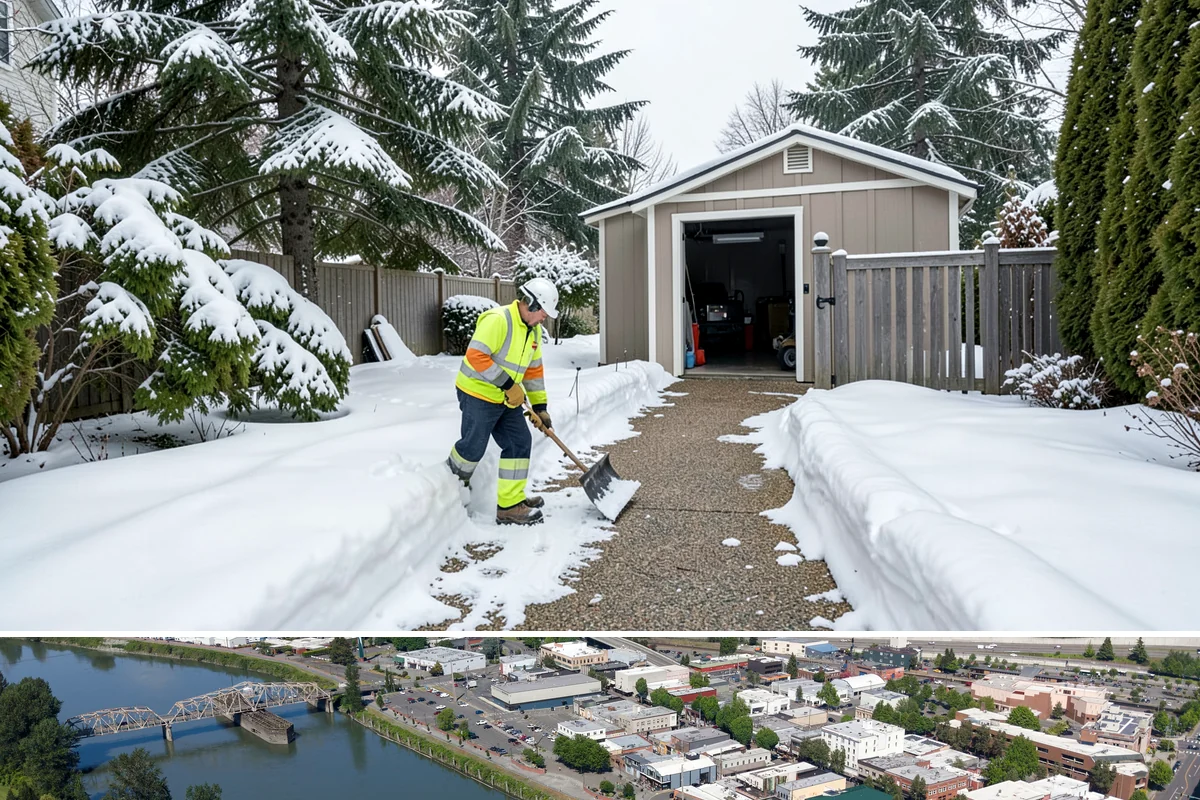 Front Entrance Snow Removal in Mount Vernon, Skagit County, WA - Get on our route by late November so your entrance is protected before the season's first hard frost.