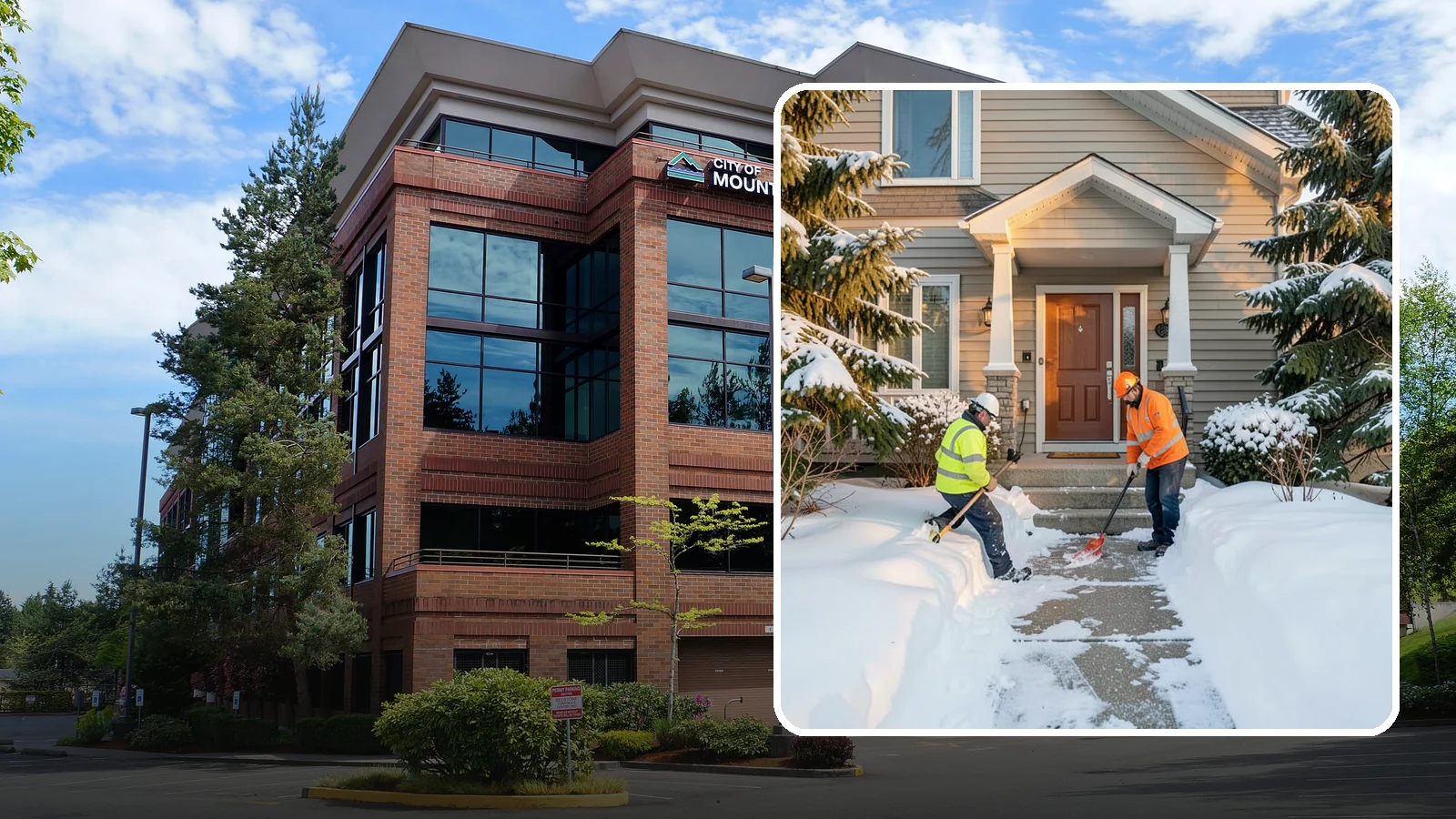 Front Entrance Snow Removal in Mountlake Terrace, Snohomish County, WA - We clear the approach to your front door so guests, deliveries, and family arrive without slipping on iced concrete.