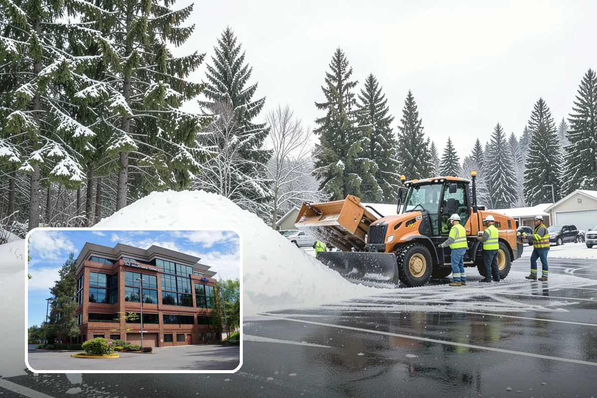 Front Entrance Snow Removal in Mountlake Terrace, Snohomish County, WA - Removes the ice glaze that forms on shaded thresholds