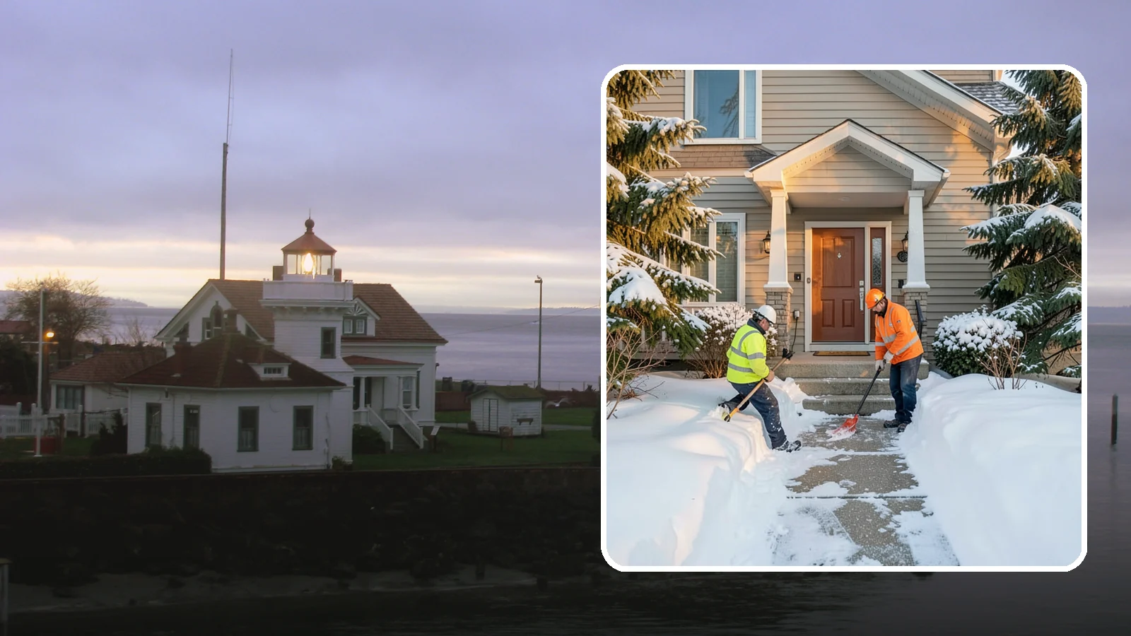Front Entrance Snow Removal in Mukilteo, Snohomish County, WA - We clear the approach to your front door so guests, deliveries, and family arrive without slipping on iced concrete.
