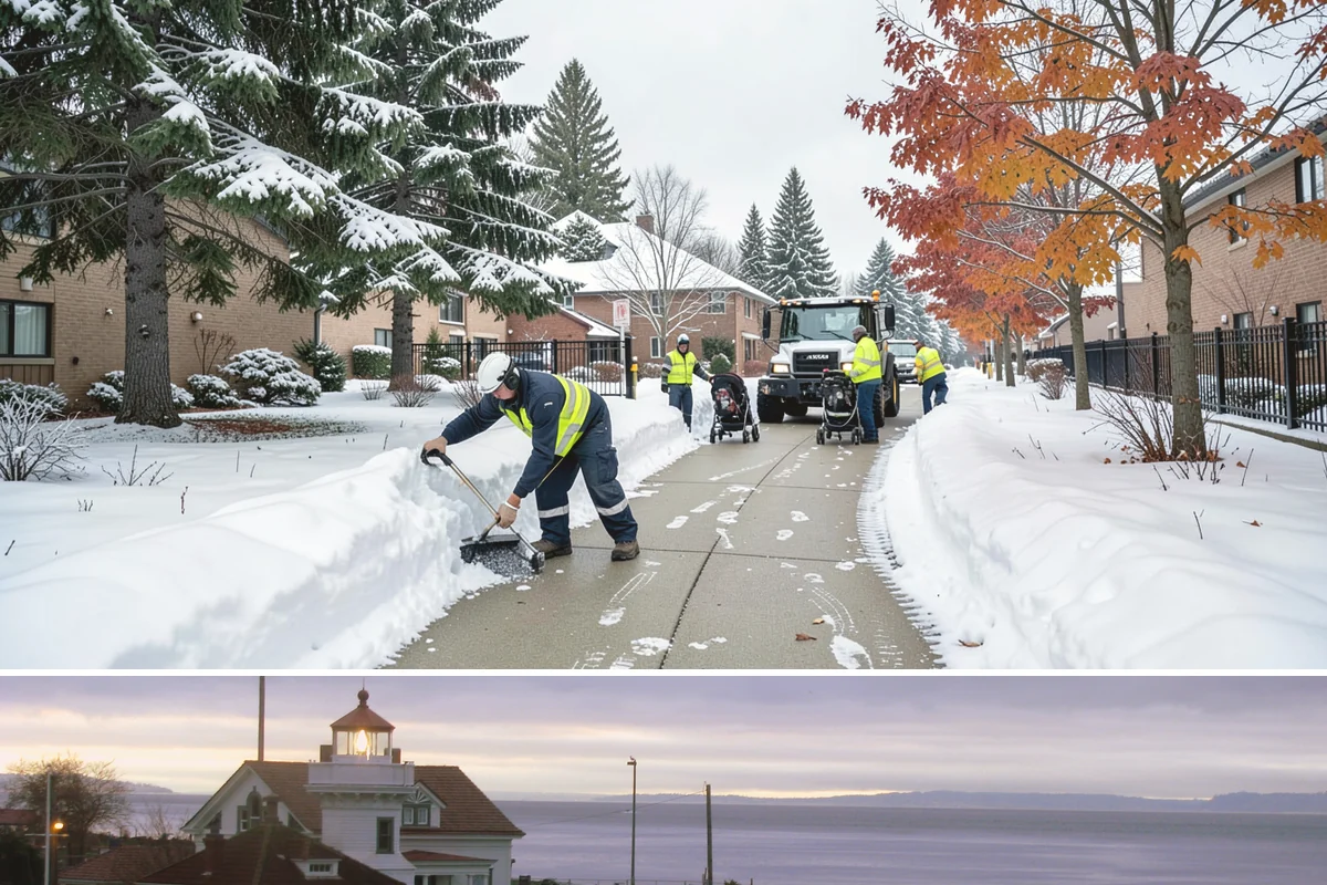 Front Entrance Snow Removal in Mukilteo, Snohomish County, WA - Get on our route by late November so your entrance is protected before the season's first hard frost.