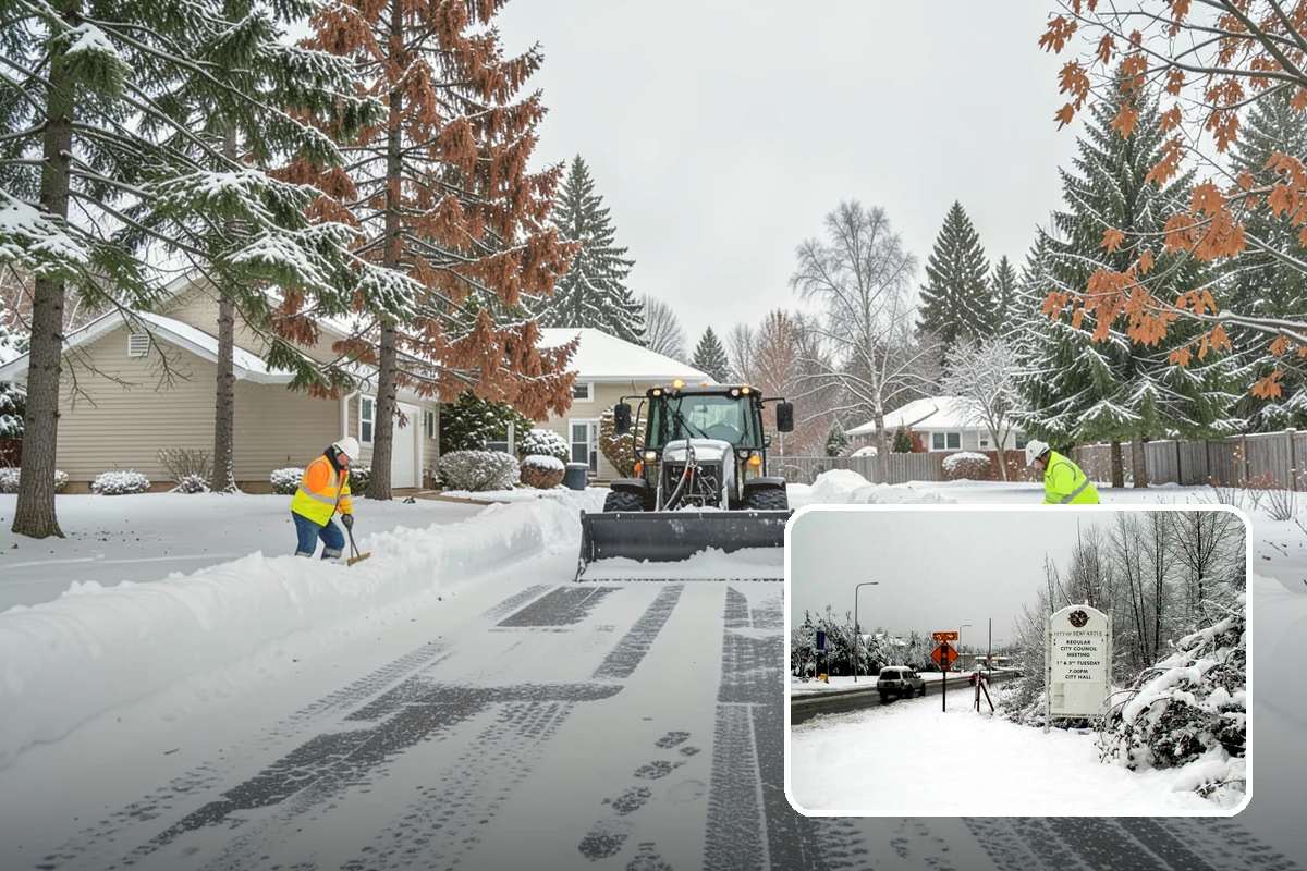 Front Entrance Snow Removal in Newcastle, King County, WA - Removes the ice glaze that forms on shaded thresholds