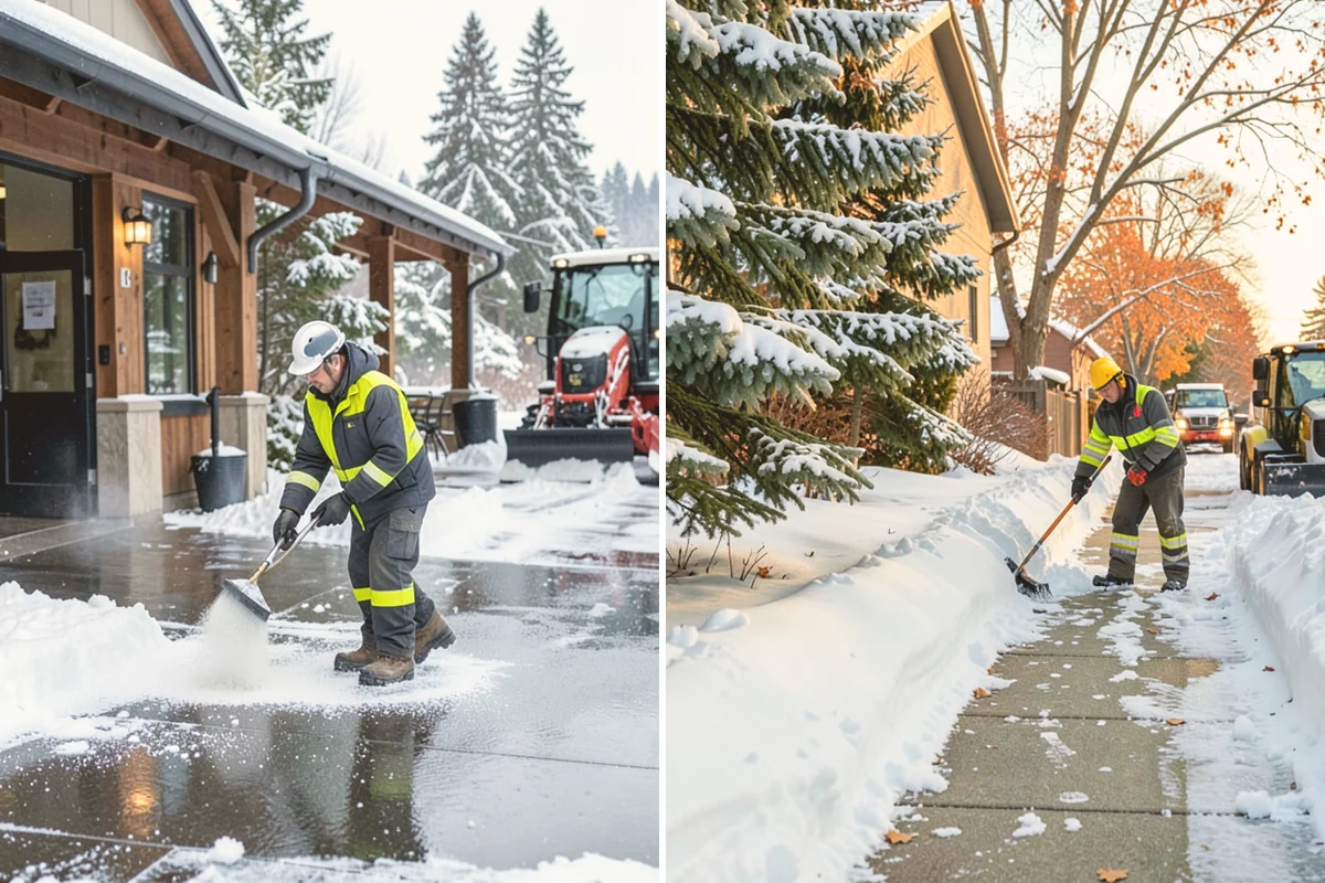 Front Entrance Snow Removal in Newcastle, King County, WA - We assess the landing, approach, and door threshold