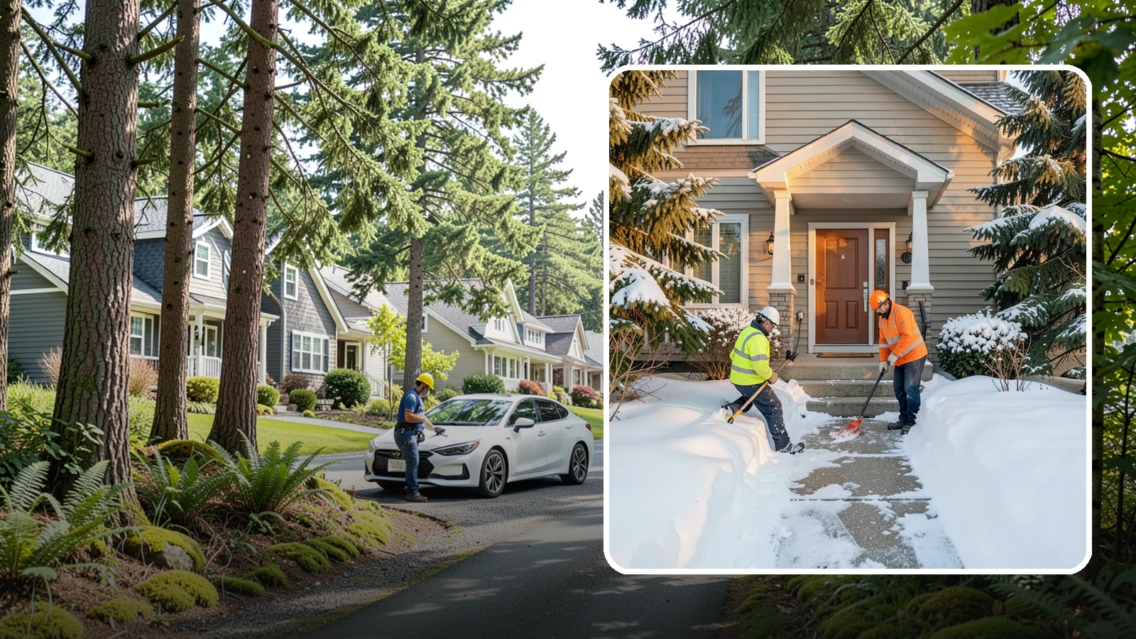 Front Entrance Snow Removal in Normandy Park, King County, WA - We clear the approach to your front door so guests, deliveries, and family arrive without slipping on iced concrete.