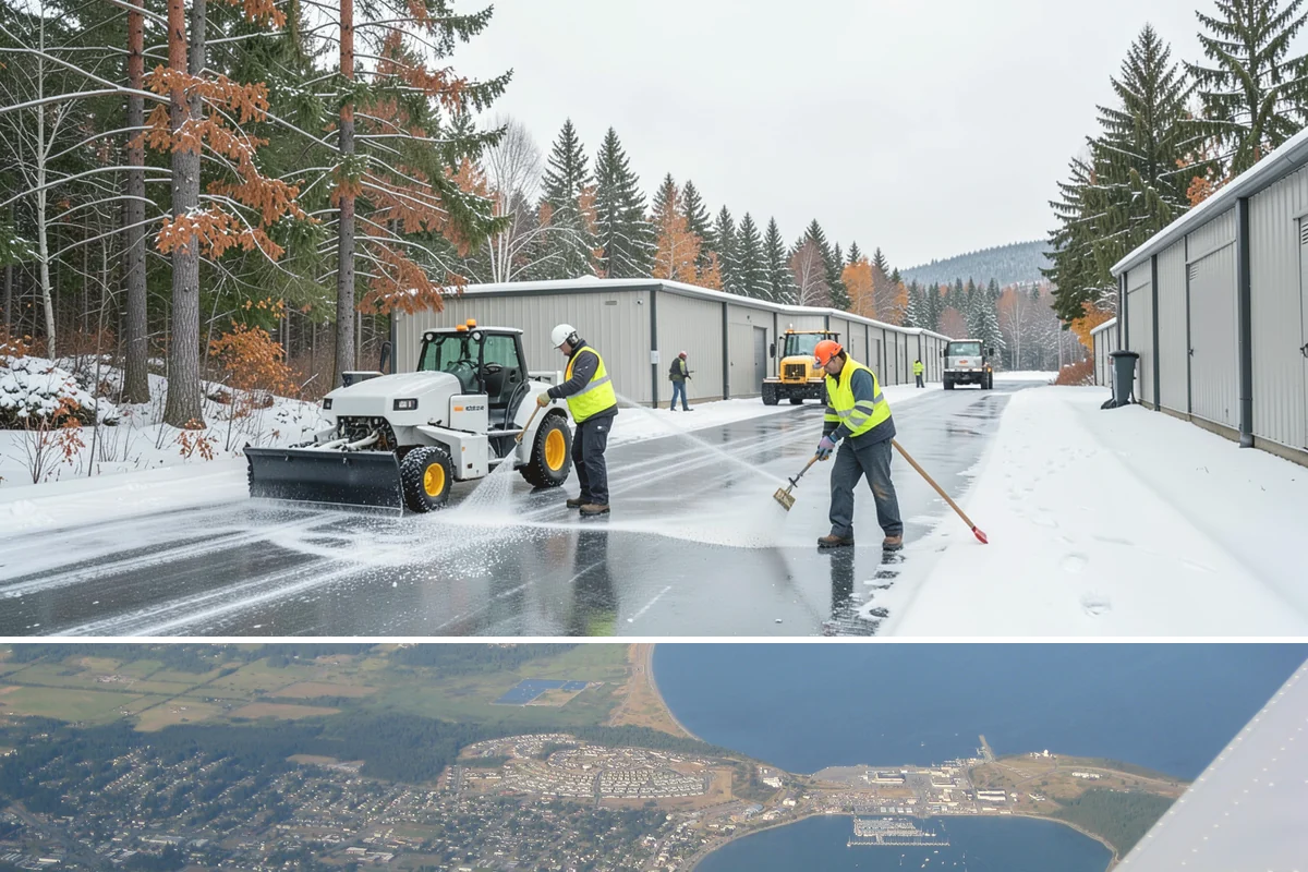 Front Entrance Snow Removal in Oak Harbor, Island County, WA - Get on our route by late November so your entrance is protected before the season's first hard frost.