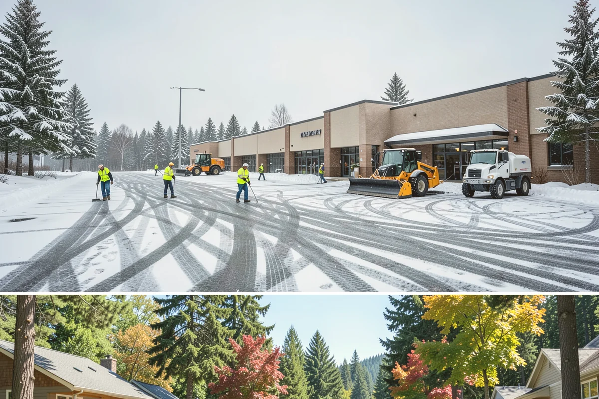 Front Entrance Snow Removal in Orting, Pierce County, WA - Get on our route by late November so your entrance is protected before the season's first hard frost.