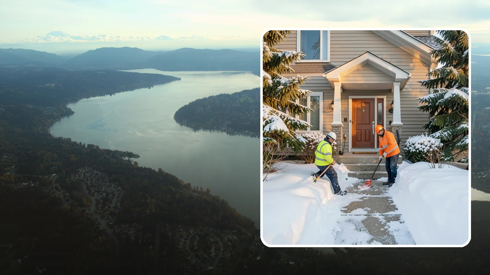 Front Entrance Snow Removal in Sammamish, King County, WA - We clear the approach to your front door so guests, deliveries, and family arrive without slipping on iced concrete.