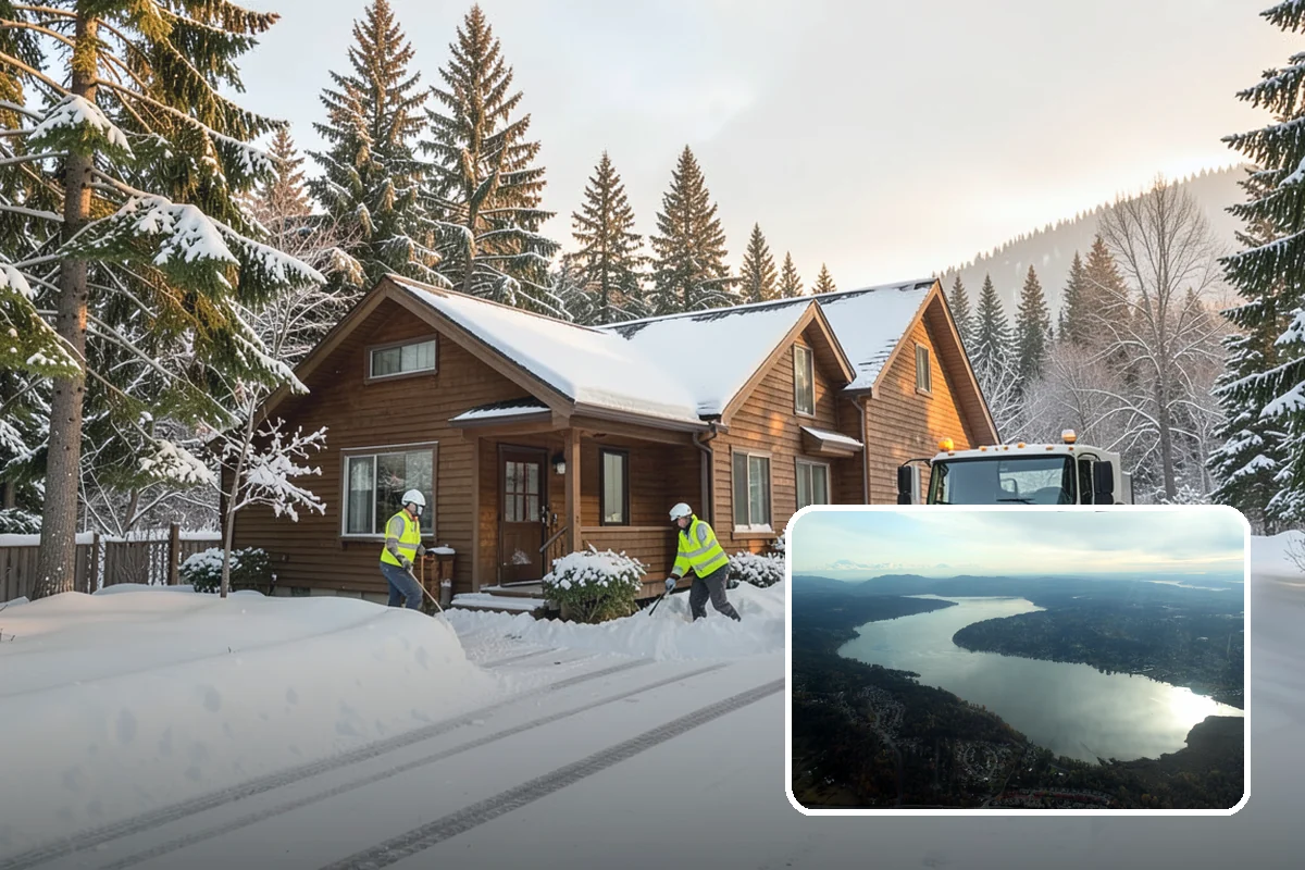 Front Entrance Snow Removal in Sammamish, King County, WA - Removes the ice glaze that forms on shaded thresholds
