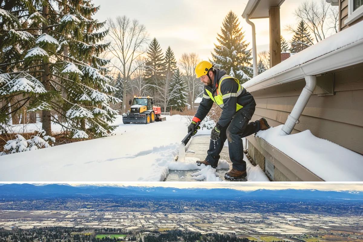 Front Entrance Snow Removal in SeaTac, King County, WA - Get on our route by late November so your entrance is protected before the season's first hard frost.