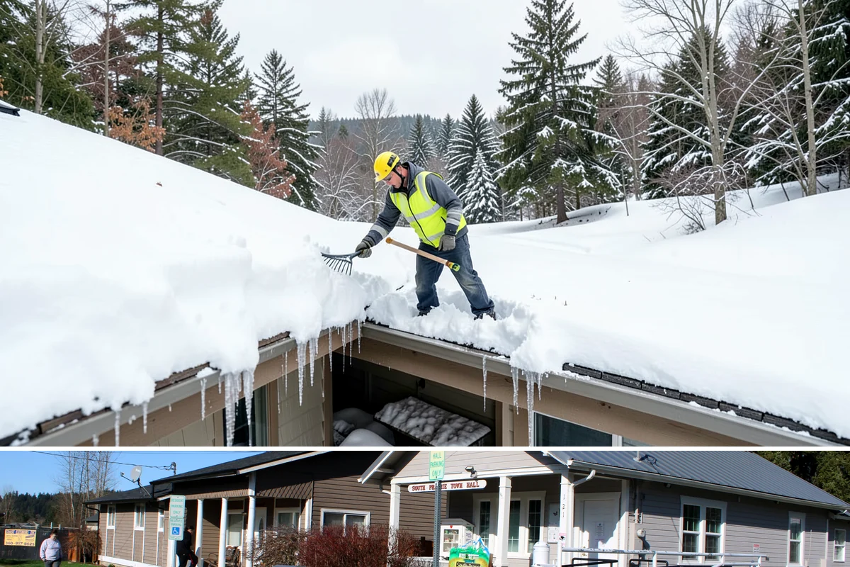 Front Entrance Snow Removal in South Prairie, Pierce County, WA - Get on our route by late November so your entrance is protected before the season's first hard frost.