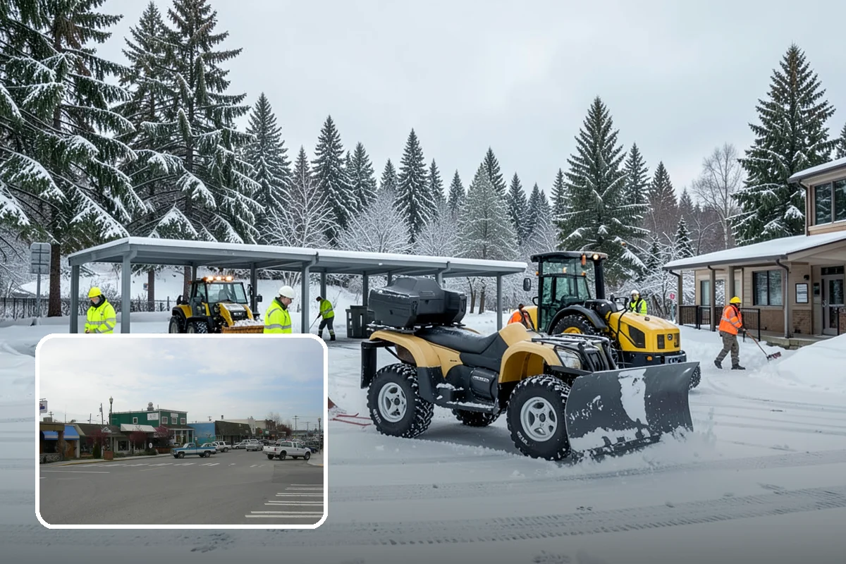 Front Entrance Snow Removal in Stanwood, Snohomish County, WA - Removes the ice glaze that forms on shaded thresholds