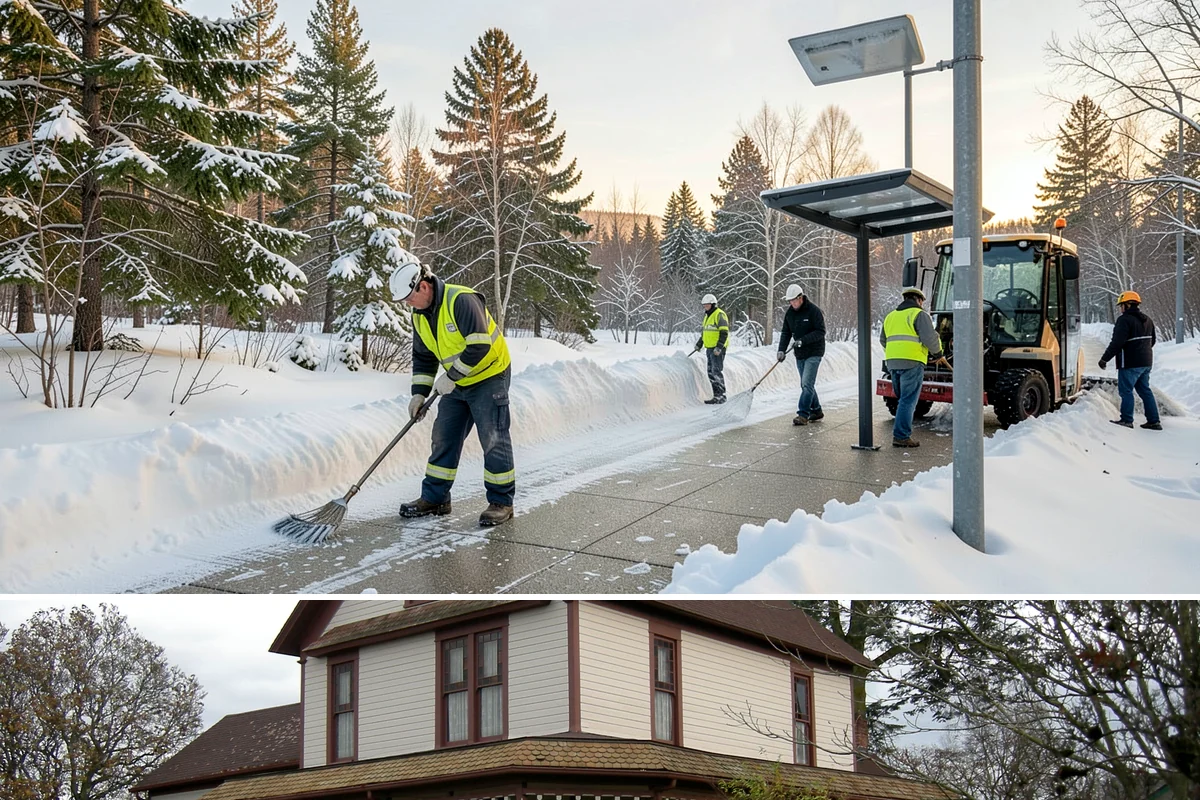 Front Entrance Snow Removal in Sumner, Pierce County, WA - Get on our route by late November so your entrance is protected before the season's first hard frost.