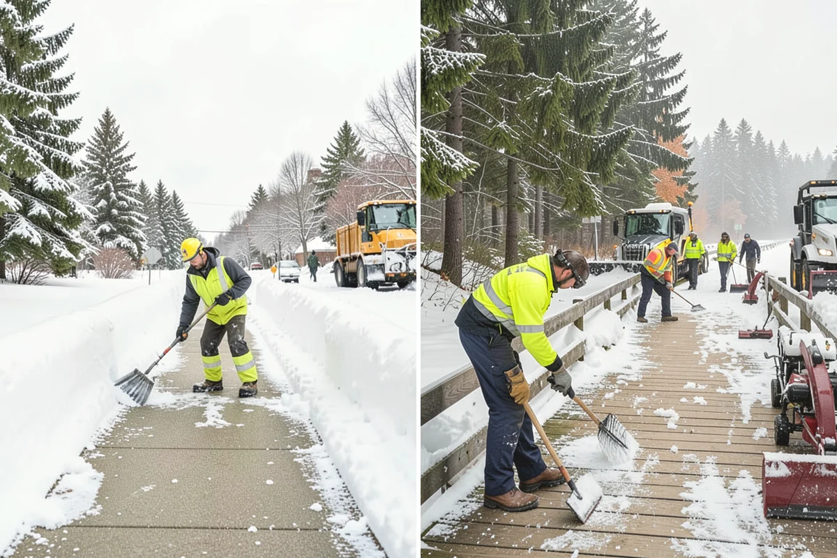 Front Walkway Snow Removal in Anacortes, Skagit County, WA - Inspect the walkway surface and note delicate finishes