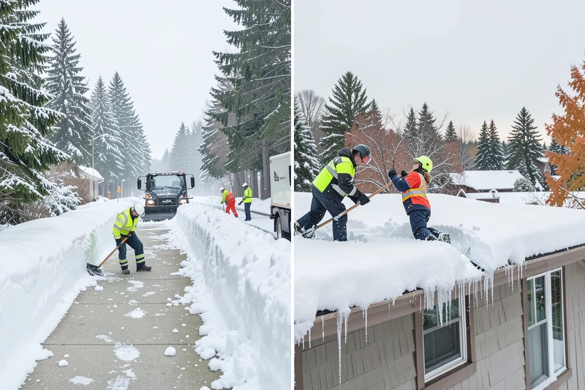 Front Walkway Snow Removal in Auburn, King County, WA - Inspect the walkway surface and note delicate finishes