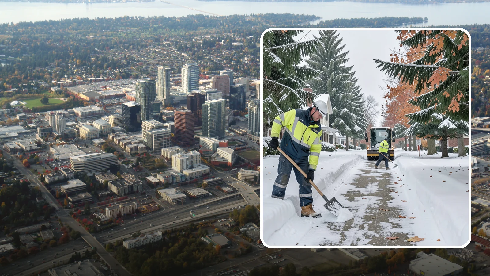 Front Walkway Snow Removal in Bellevue, King County, WA - We clear the front walkway so your main path from street to door stays safe during Western Washington snow events.