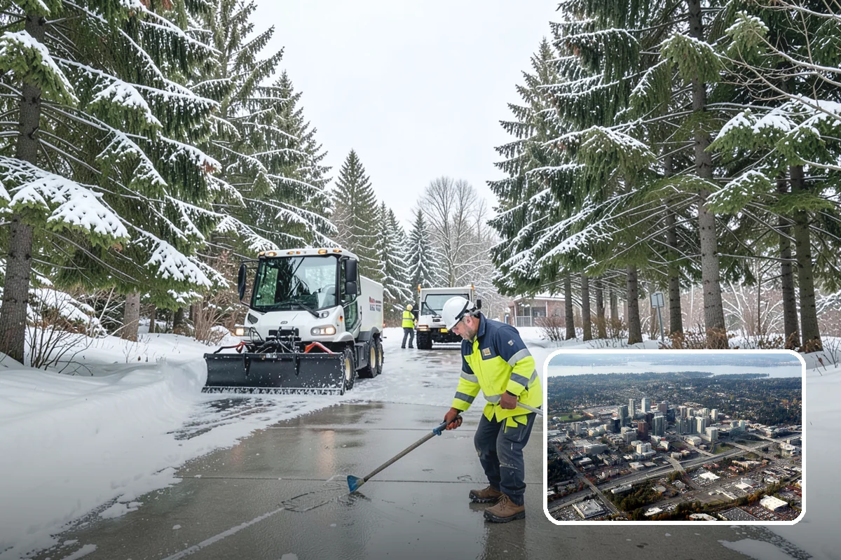 Front Walkway Snow Removal in Bellevue, King County, WA - Keeps your primary entrance safe for family and guests