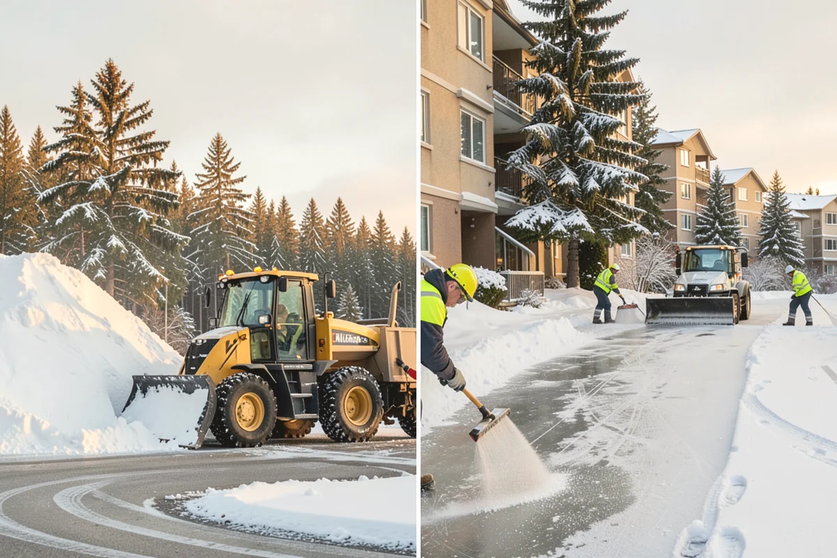Front Walkway Snow Removal in Black Diamond, King County, WA - Inspect the walkway surface and note delicate finishes