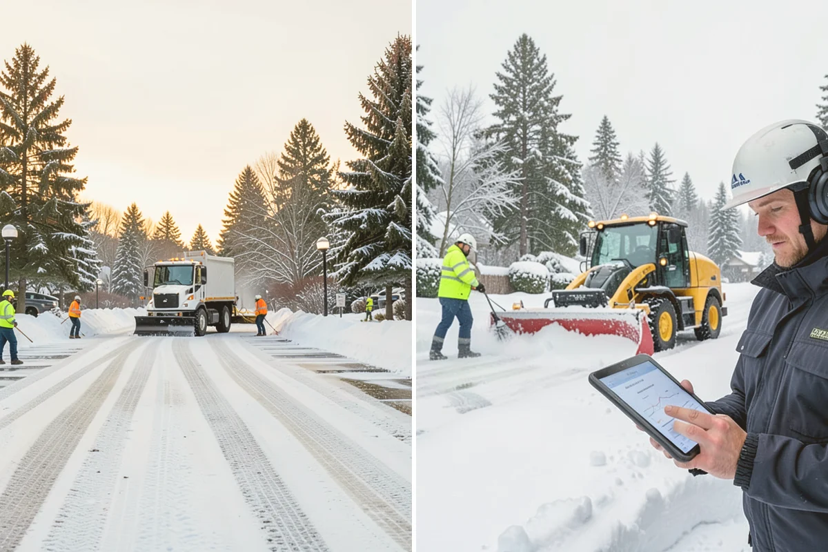 Front Walkway Snow Removal in Bothell, King County, WA - Inspect the walkway surface and note delicate finishes