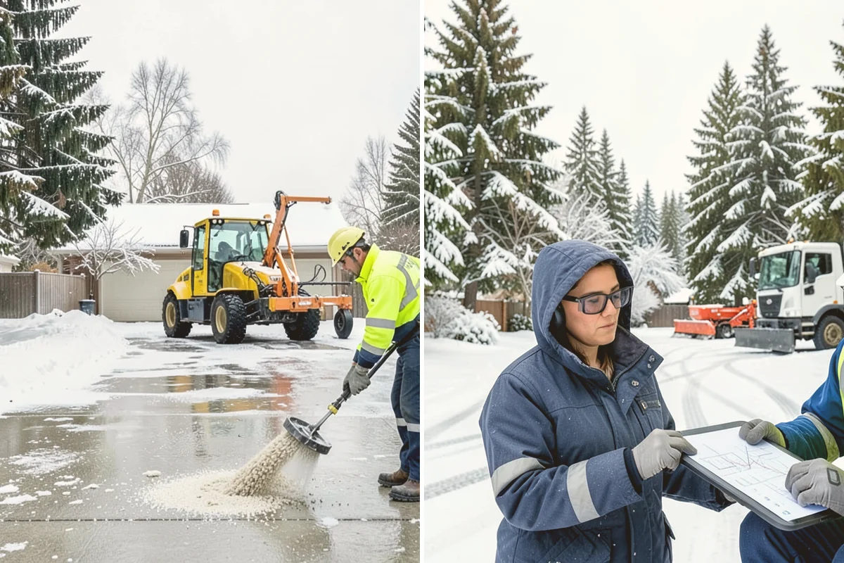Front Walkway Snow Removal in Brier, Snohomish County, WA - Inspect the walkway surface and note delicate finishes