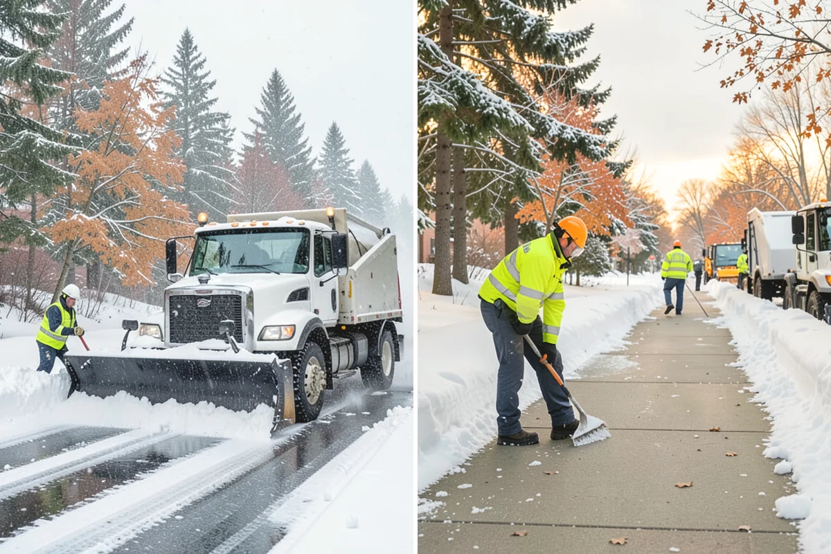 Front Walkway Snow Removal in Carnation, King County, WA - Inspect the walkway surface and note delicate finishes