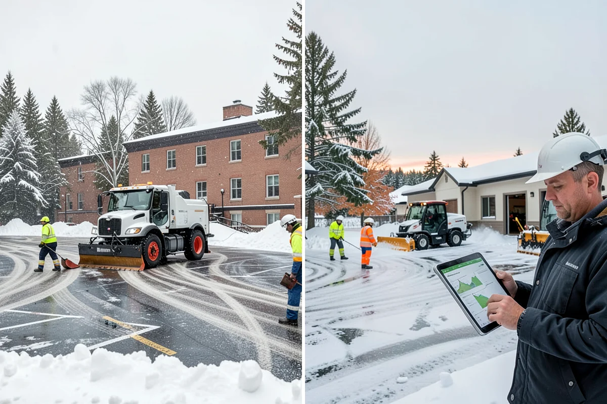 Front Walkway Snow Removal in Clyde Hill, King County, WA - Inspect the walkway surface and note delicate finishes