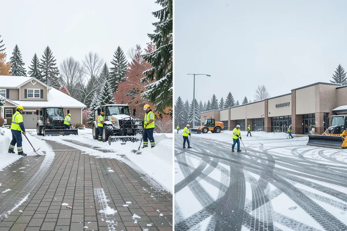 Front Walkway Snow Removal in Des Moines, King County, WA - Inspect the walkway surface and note delicate finishes