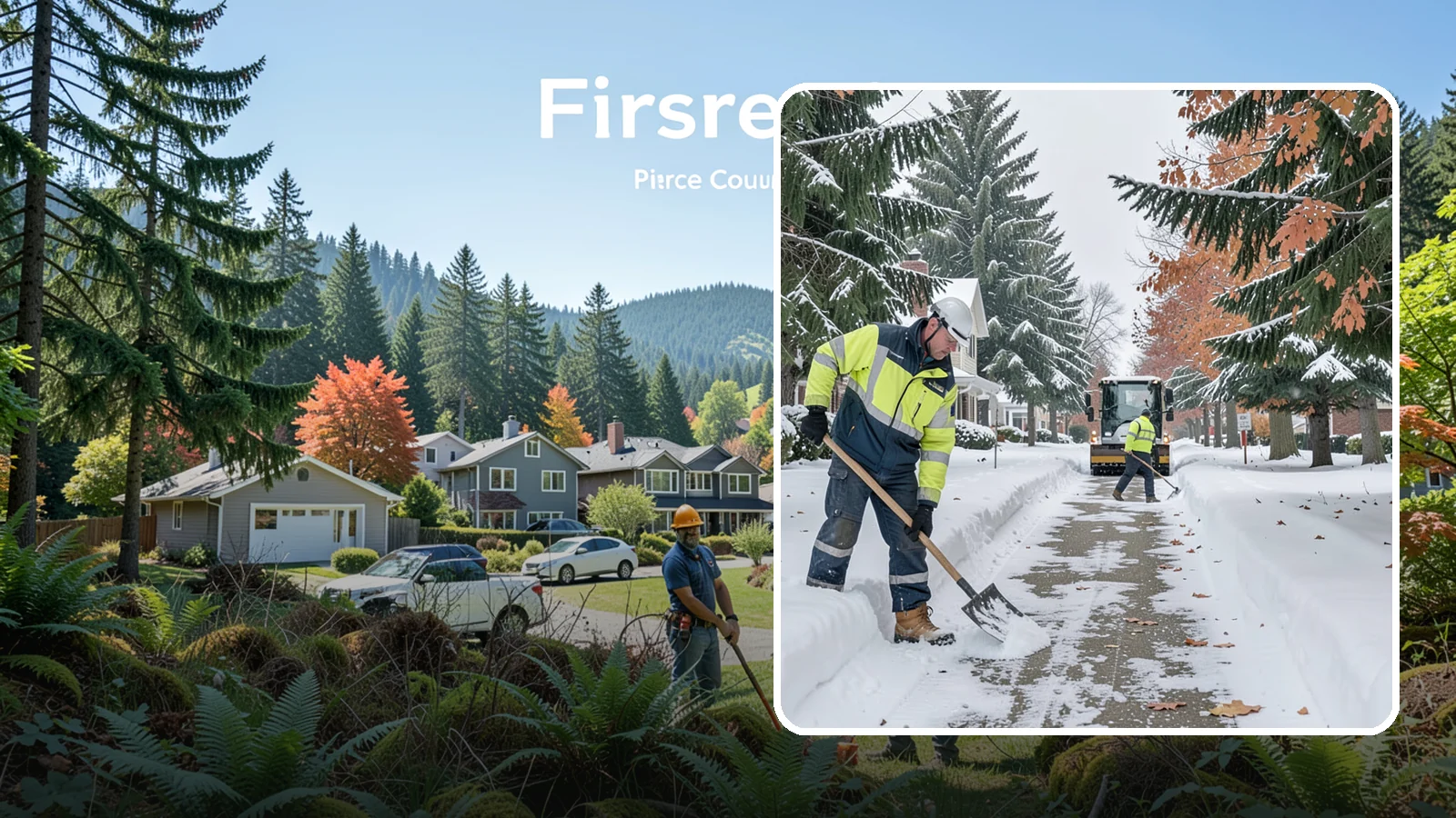 Front Walkway Snow Removal in Fircrest, Pierce County, WA - We clear the front walkway so your main path from street to door stays safe during Western Washington snow events.