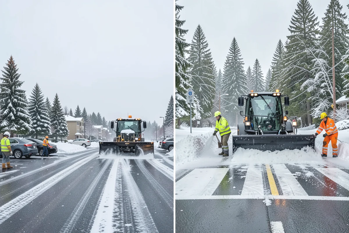 Front Walkway Snow Removal in Gold Bar, Snohomish County, WA - Inspect the walkway surface and note delicate finishes