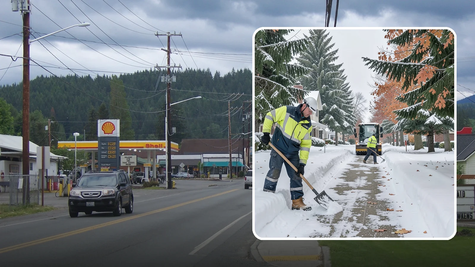 Front Walkway Snow Removal in Granite Falls, Snohomish County, WA - We clear the front walkway so your main path from street to door stays safe during Western Washington snow events.