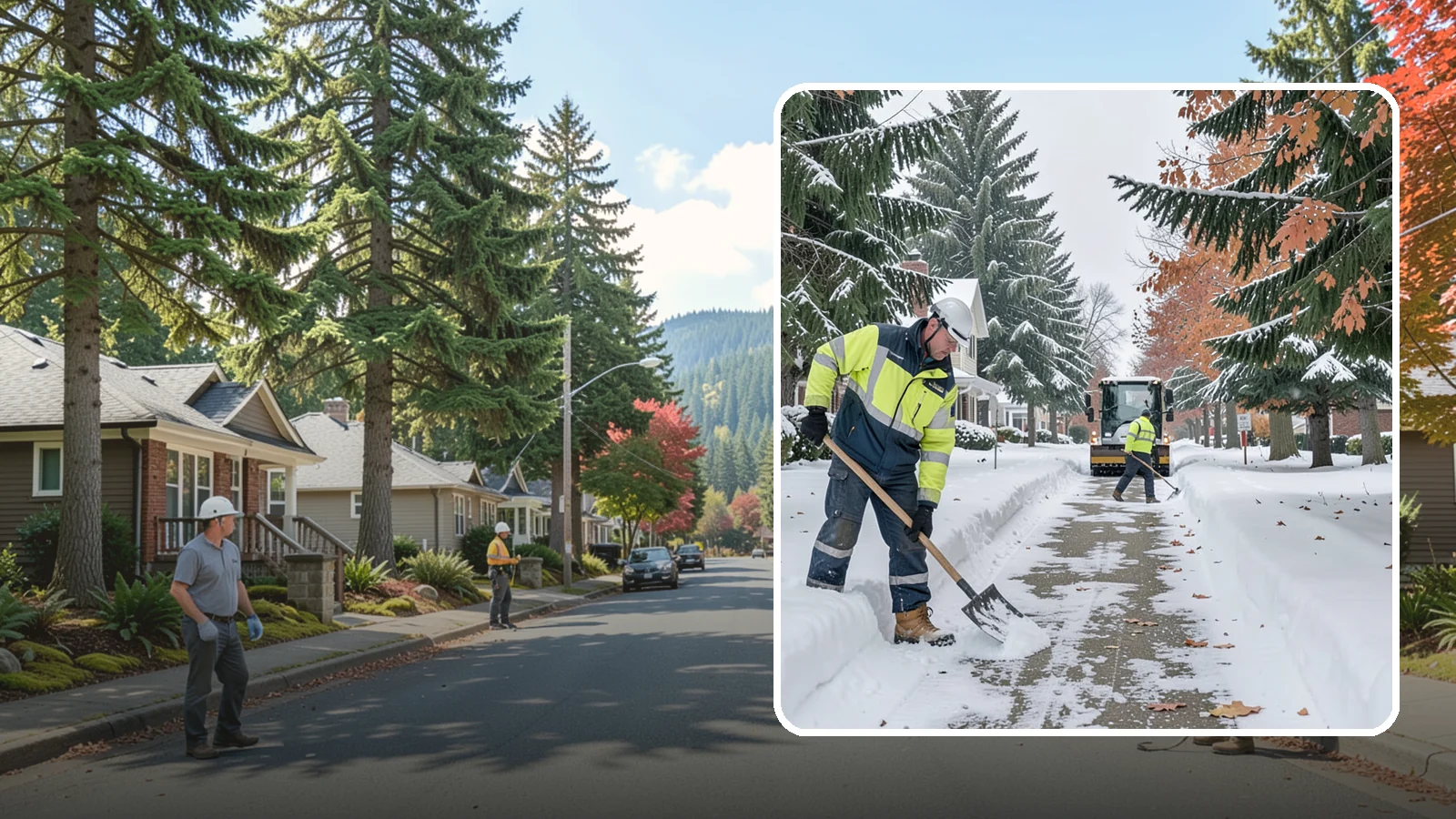 Front Walkway Snow Removal in Hunts Point, King County, WA - We clear the front walkway so your main path from street to door stays safe during Western Washington snow events.