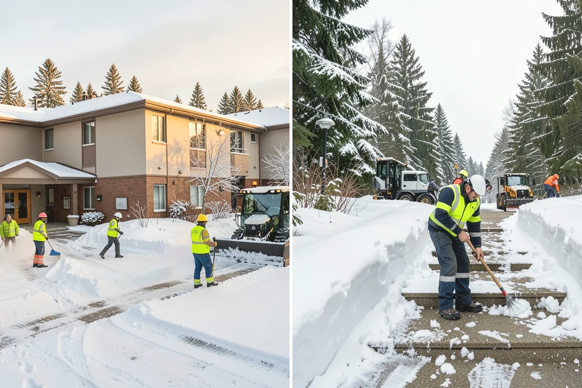 Front Walkway Snow Removal in Issaquah, King County, WA - Inspect the walkway surface and note delicate finishes