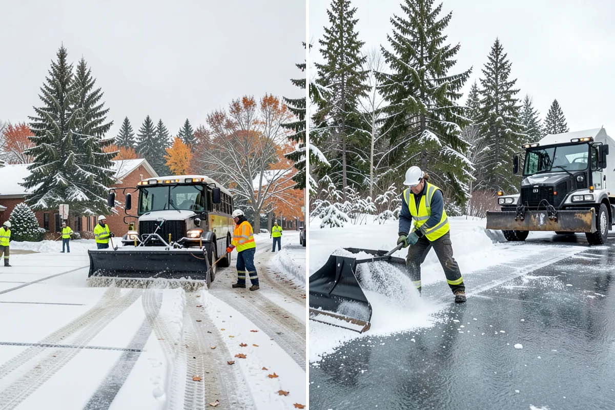 Front Walkway Snow Removal in Kenmore, King County, WA - Inspect the walkway surface and note delicate finishes