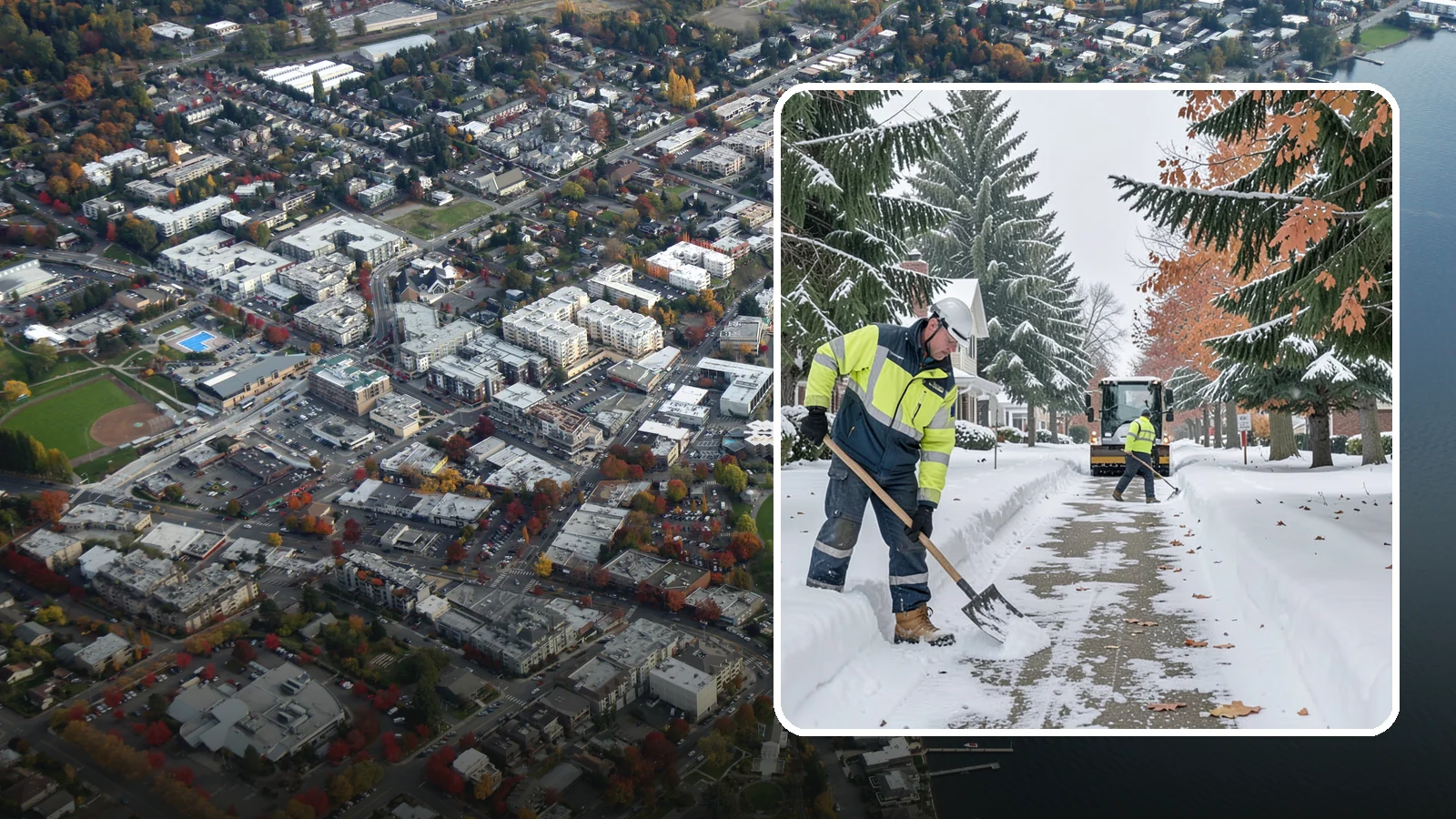 Front Walkway Snow Removal in Kirkland, King County, WA - We clear the front walkway so your main path from street to door stays safe during Western Washington snow events.