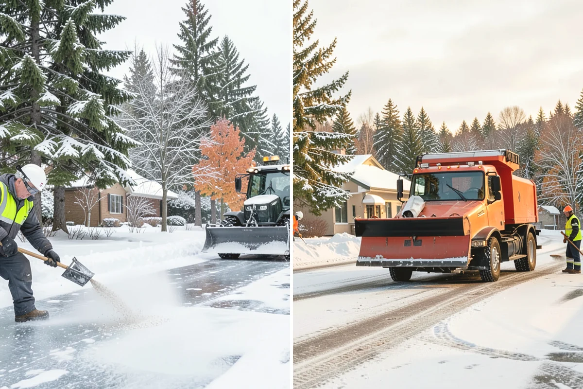 Front Walkway Snow Removal in La Conner, Skagit County, WA - Inspect the walkway surface and note delicate finishes