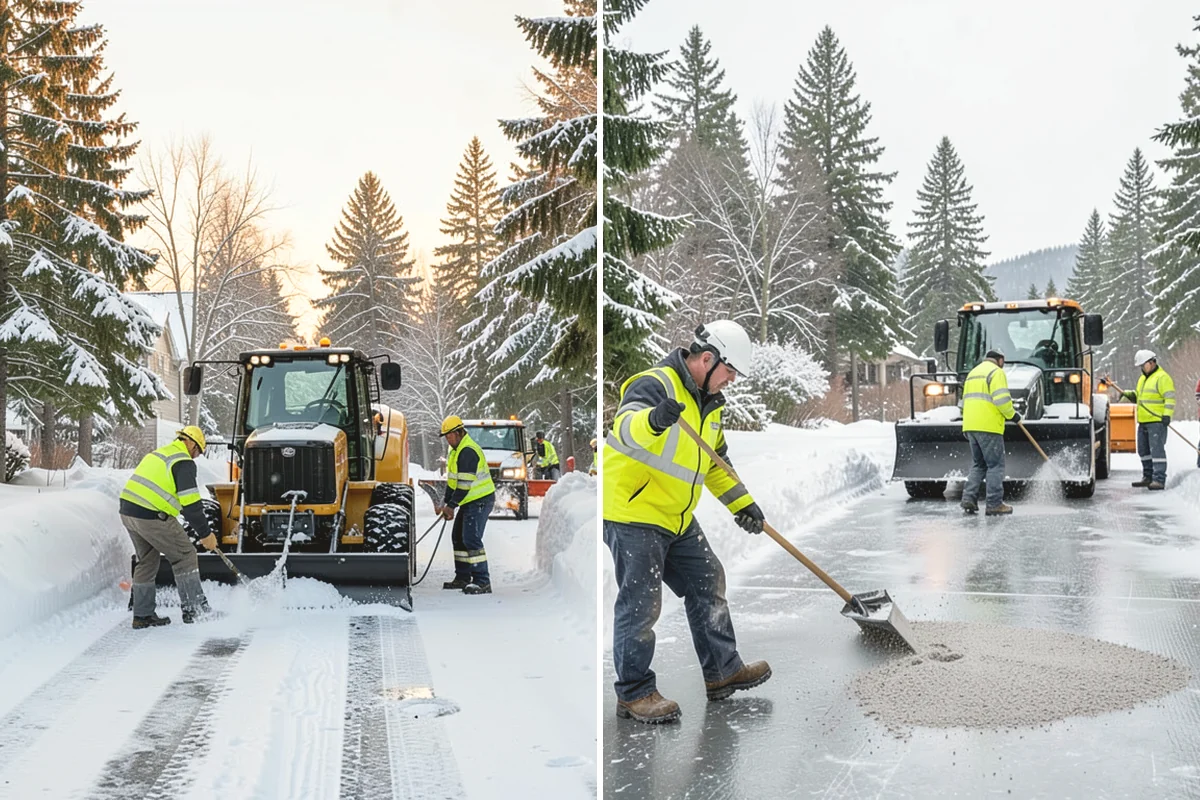 Front Walkway Snow Removal in Lake Stevens, Snohomish County, WA - Inspect the walkway surface and note delicate finishes
