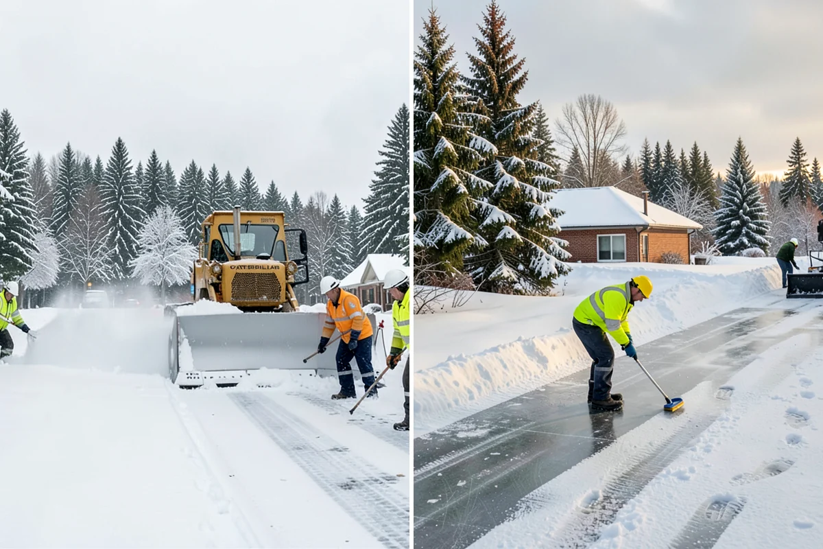 Front Walkway Snow Removal in Lyman, Skagit County, WA - Inspect the walkway surface and note delicate finishes