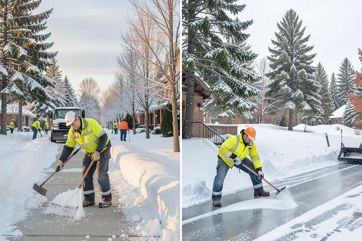 Front Walkway Snow Removal in Marysville, Snohomish County, WA - Inspect the walkway surface and note delicate finishes