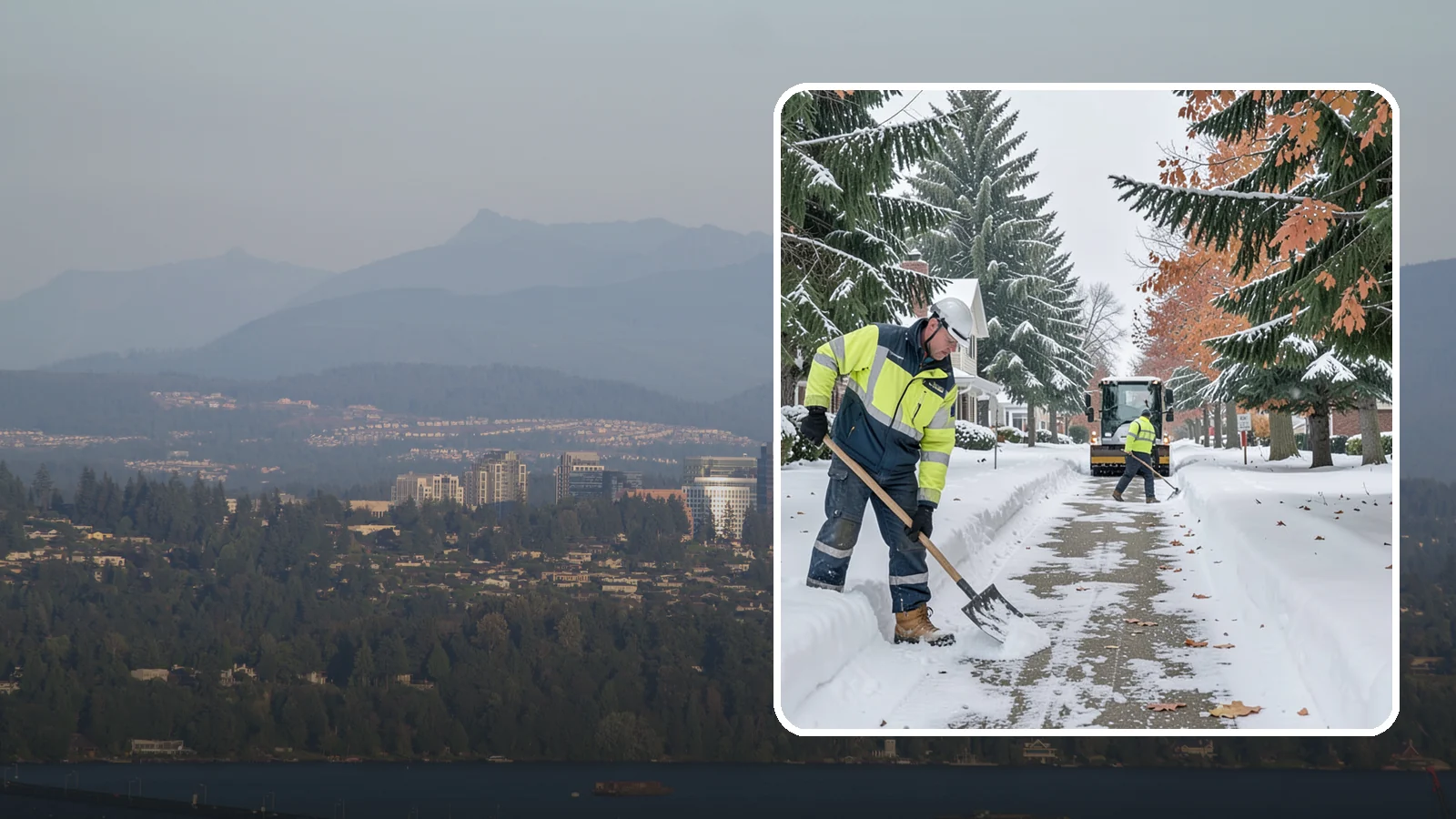 Front Walkway Snow Removal in Medina, King County, WA - We clear the front walkway so your main path from street to door stays safe during Western Washington snow events.