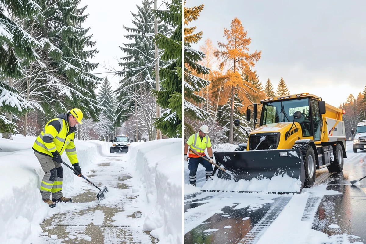 Front Walkway Snow Removal in Medina, King County, WA - Inspect the walkway surface and note delicate finishes