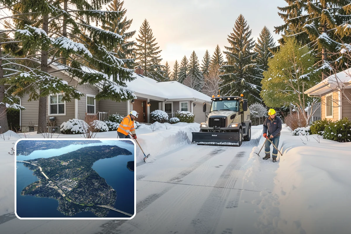 Front Walkway Snow Removal in Mercer Island, King County, WA - Keeps your primary entrance safe for family and guests