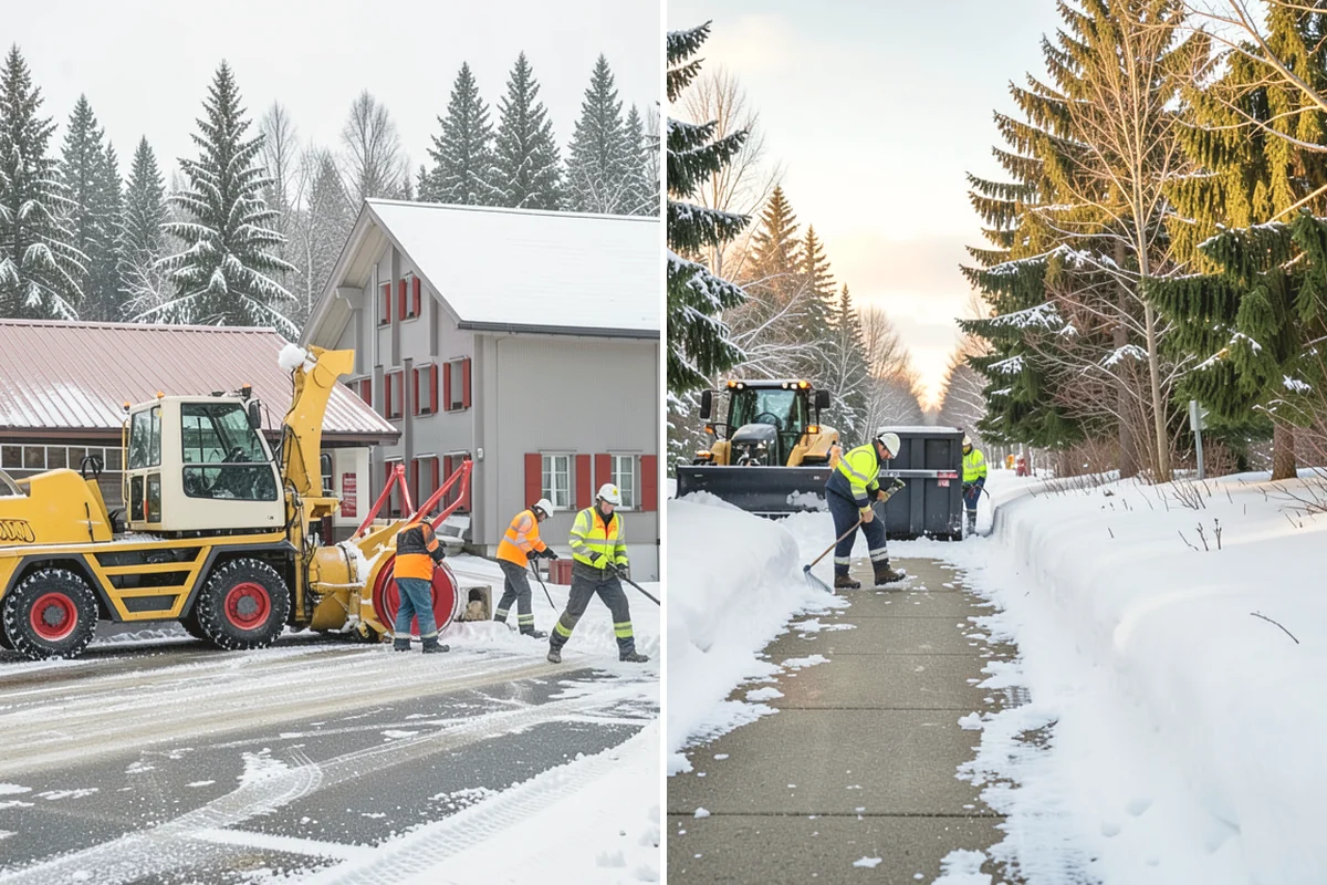 Front Walkway Snow Removal in Mercer Island, King County, WA - Inspect the walkway surface and note delicate finishes