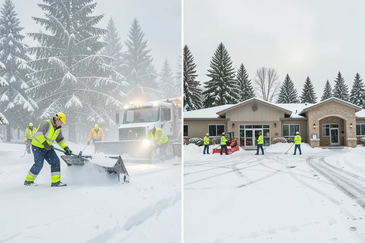 Front Walkway Snow Removal in Mill Creek, Snohomish County, WA - Inspect the walkway surface and note delicate finishes