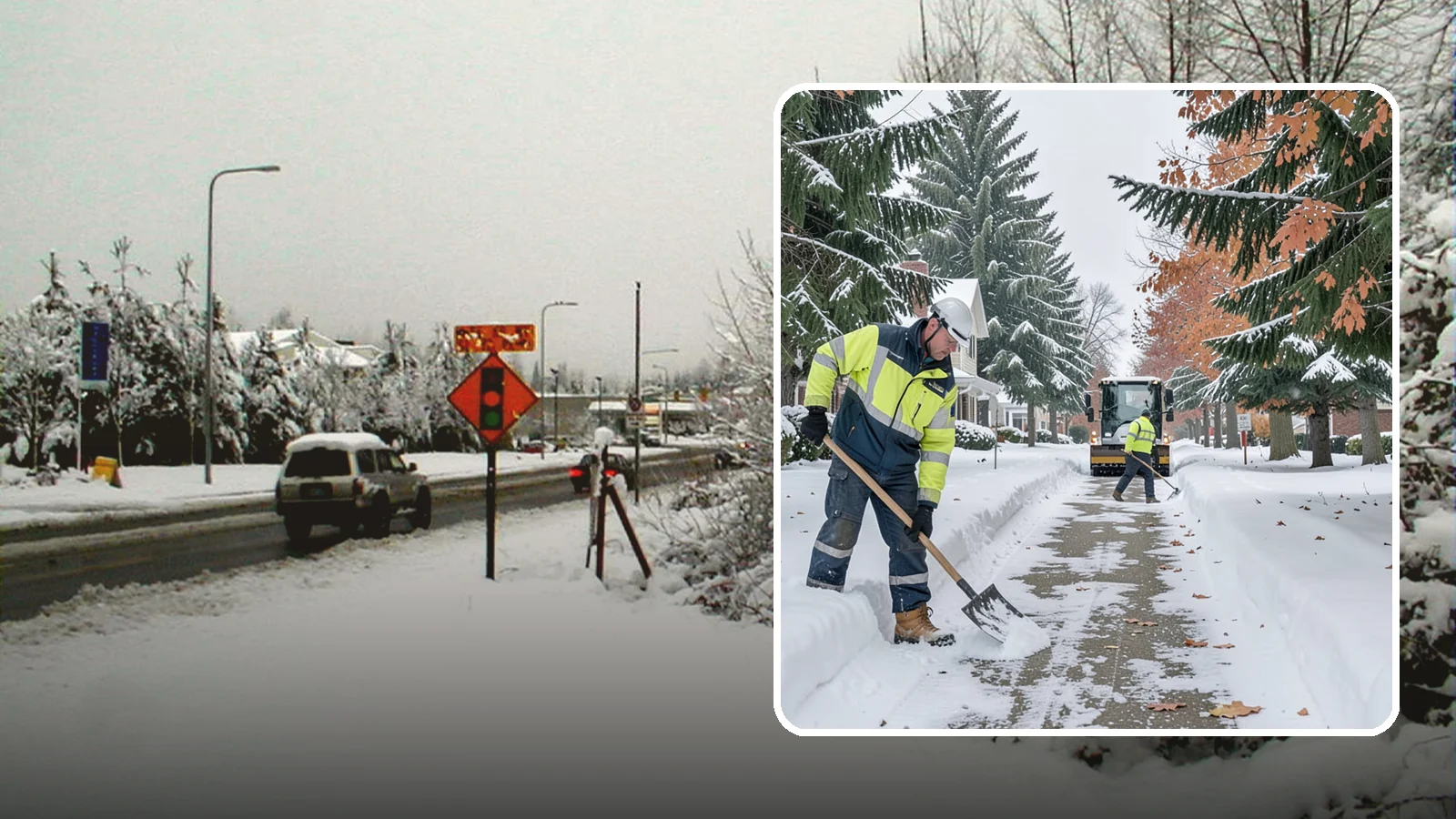 Front Walkway Snow Removal in Newcastle, King County, WA - We clear the front walkway so your main path from street to door stays safe during Western Washington snow events.
