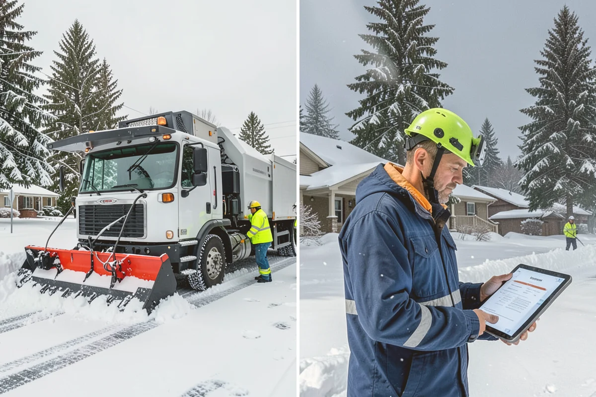 Front Walkway Snow Removal in Newcastle, King County, WA - Inspect the walkway surface and note delicate finishes