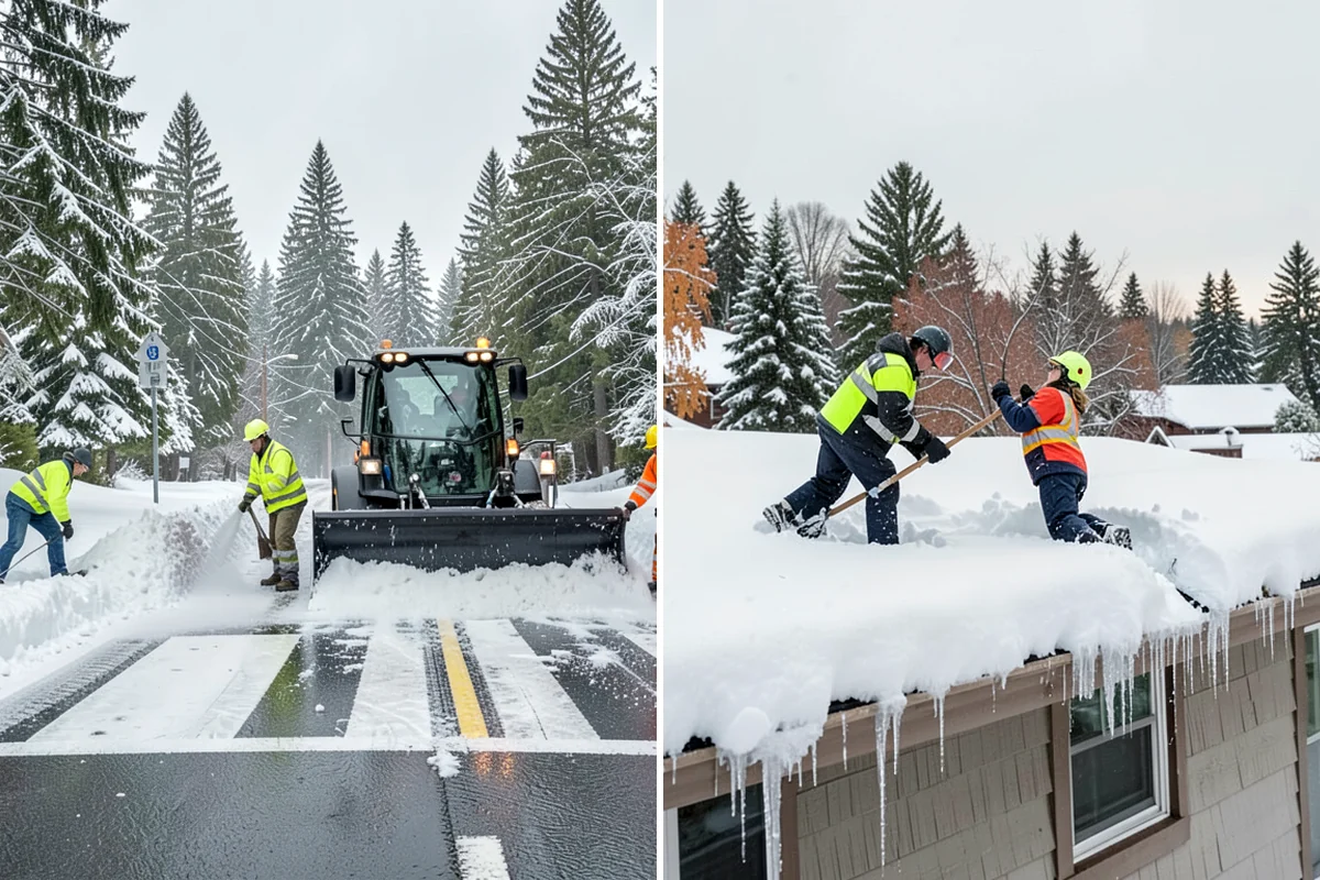 Front Walkway Snow Removal in Normandy Park, King County, WA - Inspect the walkway surface and note delicate finishes