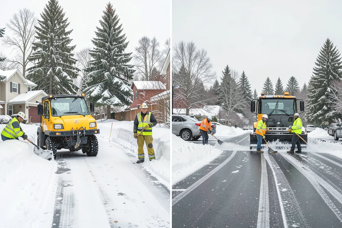 Front Walkway Snow Removal in North Bend, King County, WA - Inspect the walkway surface and note delicate finishes