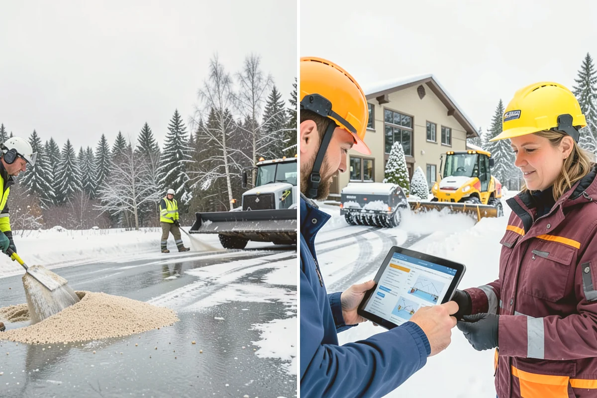 Front Walkway Snow Removal in Orting, Pierce County, WA - Inspect the walkway surface and note delicate finishes