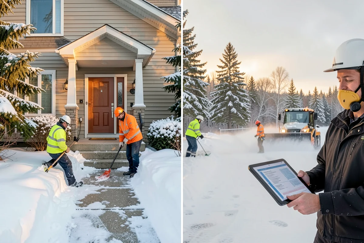 Front Walkway Snow Removal in Pacific, King County, WA - Inspect the walkway surface and note delicate finishes