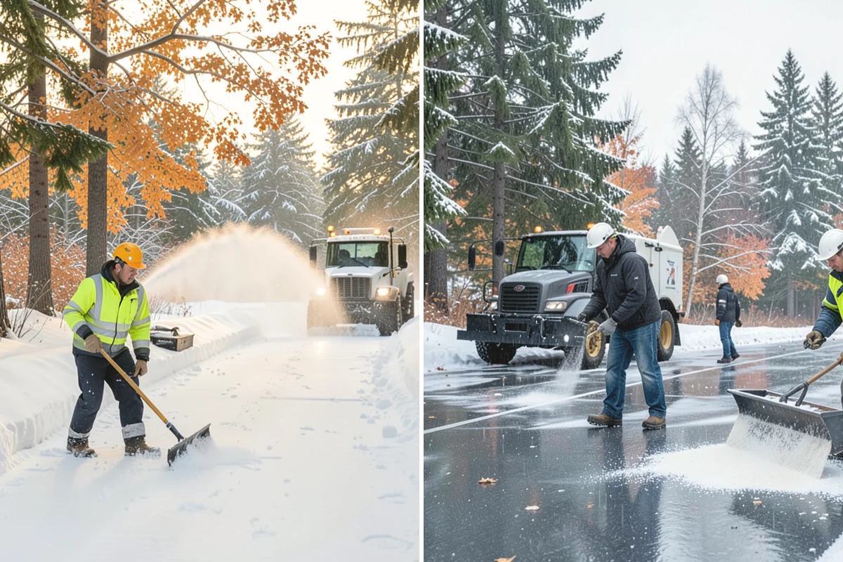 Front Walkway Snow Removal in Ruston, Pierce County, WA - Inspect the walkway surface and note delicate finishes